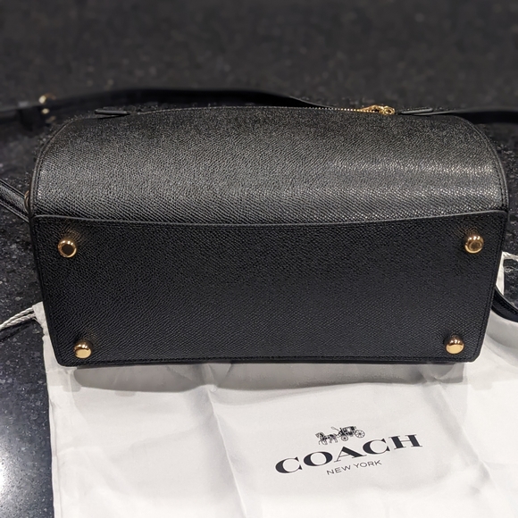 Coach Rowan Cross Grain Leather Studded Bottom Satchel With Crossbody Strap Nwt❤ - Picture 4 of 5
